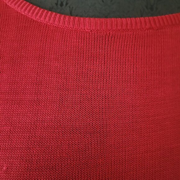 Vintage Red Silk Knit Top 2X By Out Of The Blue - Picture 2 of 4